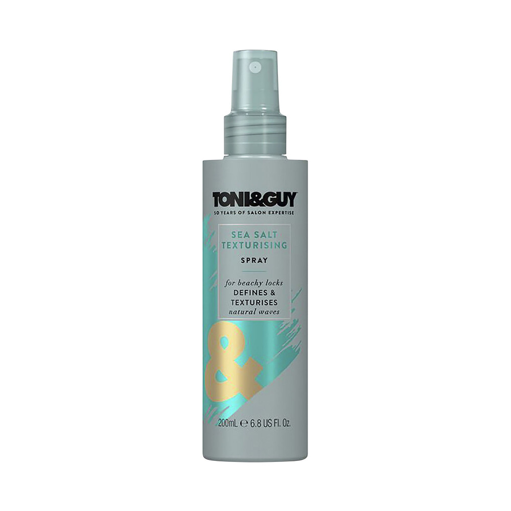 Product image of Toni & Guy Sea Salt Texturising Spray, a 200ml bottle designed to define and texturise natural waves for beachy locks